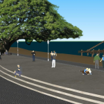 Uniform lighting and adequate seating facility at the square